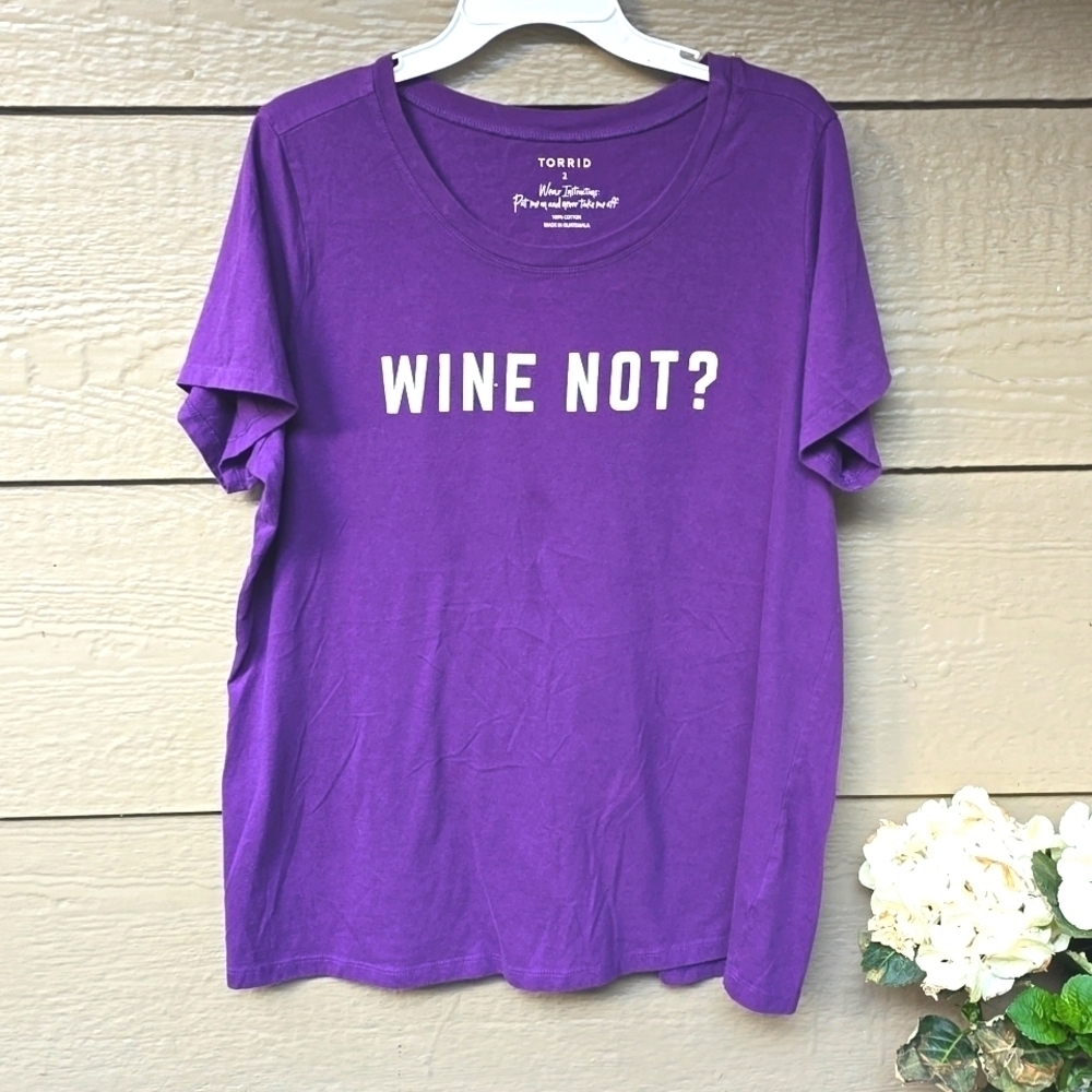 TORRID  2x T-shirt WINE NOT? Purple  18 20